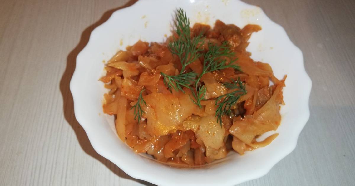Тушеная капуста с грибами и картошкой на сковороде рецепт